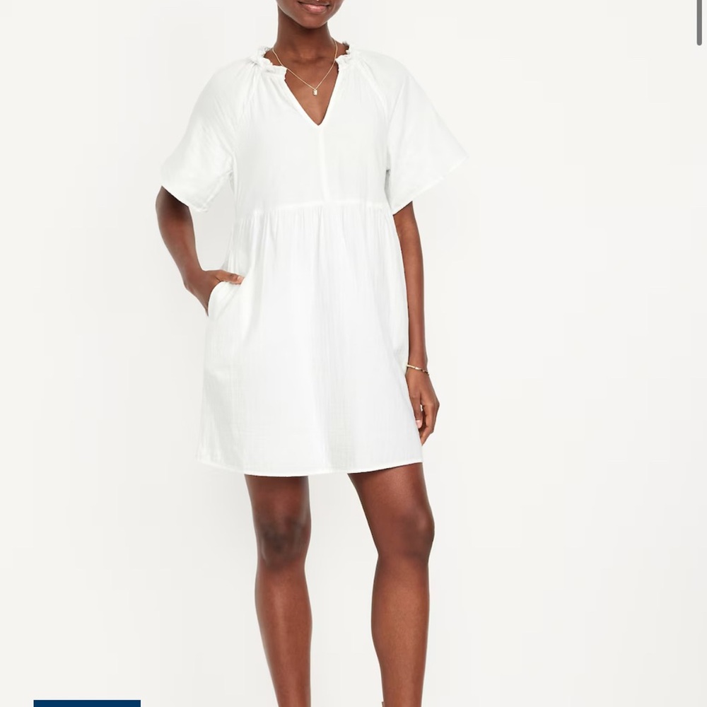 NWT Cotton crinkle gauze swing dress